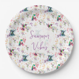 Prato De Papel Wildflower & Hummingbird Summer Vibes