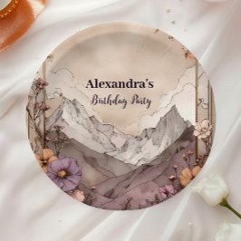 Prato De Papel Wildflower Mountain Birthday Elegance