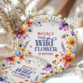Prato De Papel Wildflower Wild One 1st birthday