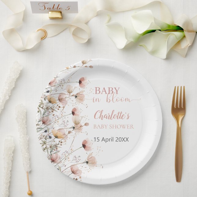 Prato De Papel wildflowers floral paper plates template (Criador carregado)