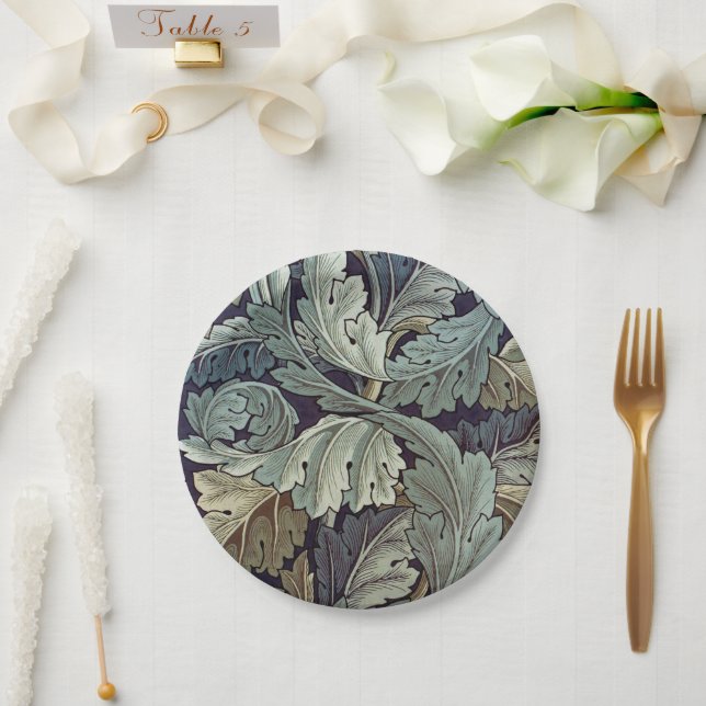 Prato De Papel William Morris Acanthus Wallpaper Folhas (Casamento)