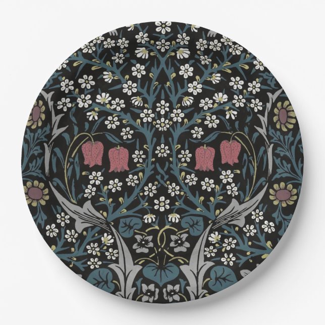 Prato De Papel William Morris Blackthorn Floral Art Nouveau (Frente)