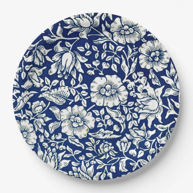 Prato De Papel William Morris - Blue Mallow (Frente)