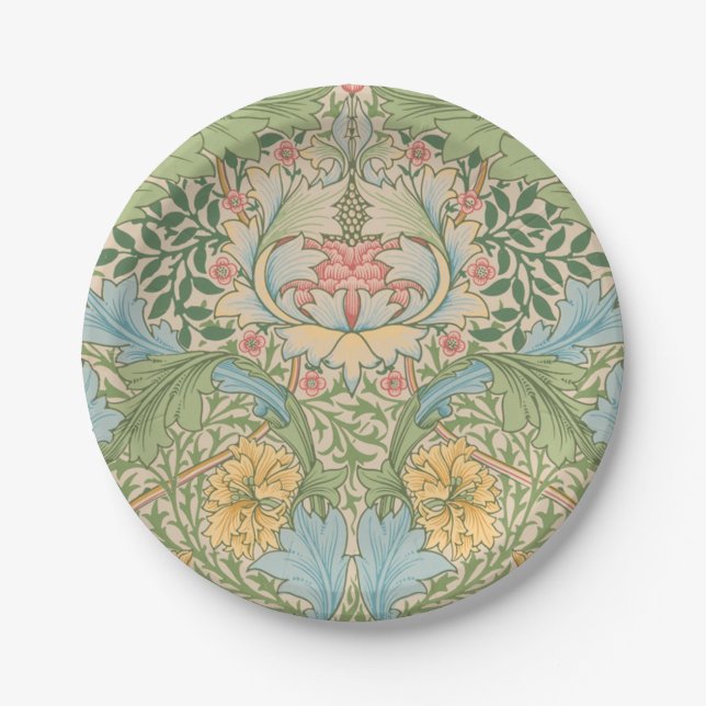 Prato De Papel William Morris Flor de Murta Floral Botânico (Frente)