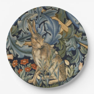 Prato De Papel William Morris Forest Rabbit Floral Art Nouveau