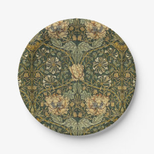 Prato De Papel William Morris Honeysuckle Green Floral