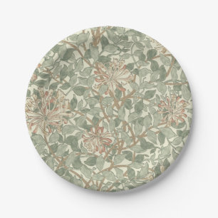 Prato De Papel William Morris Honeysuckle Green Floral