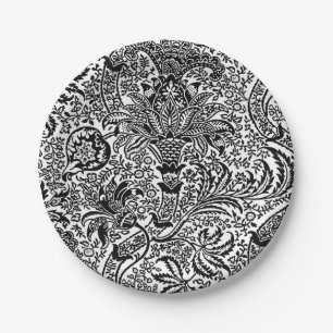 Prato De Papel William Morris Indian, Black and White