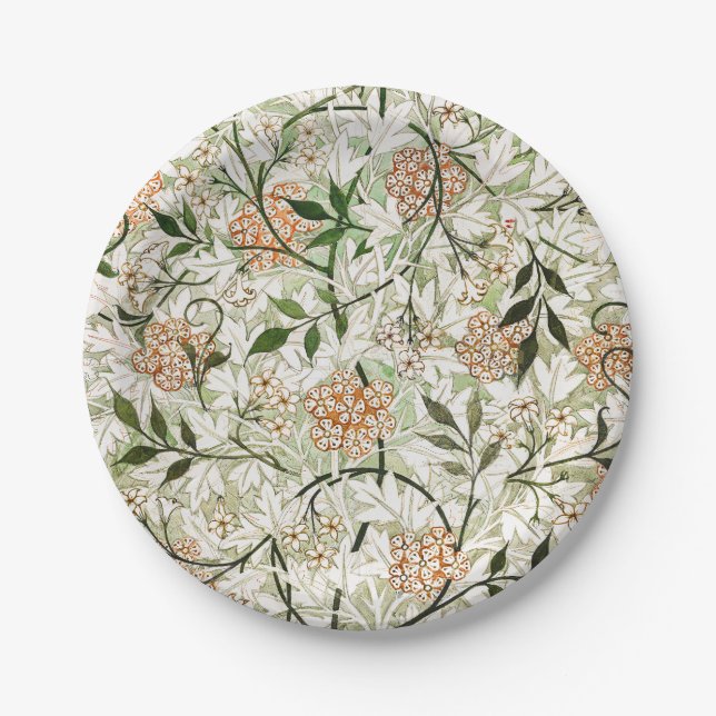Prato De Papel William Morris Jasmine Blossom Design (Frente)