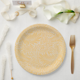 Prato De Papel William Morris Larkspur placas de papel amarelas