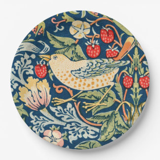 Prato De Papel William Morris Strawberry pássaro