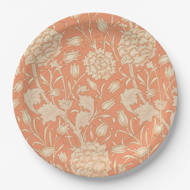 Prato De Papel William Morris - Wild Tulips - Floral Peach (Frente)