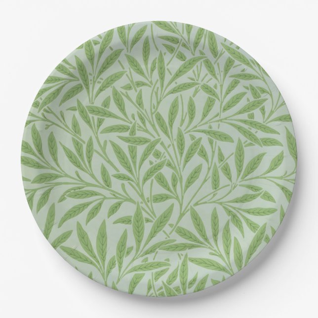 Prato De Papel William Morris Willow Flor Classic Verde (Frente)