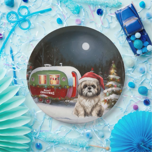 Prato De Papel Winter Havanese Caravan Christmas Adventure (Festa)