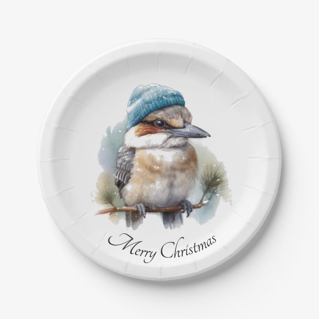 Prato De Papel Winter Kookaburra Wish, personalizado (Frente)