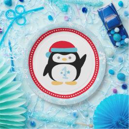 Prato De Papel Winter ONEderland Birthday Penguin