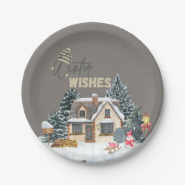 Prato De Papel Winter Wishes Christmas Gift For Home Decor Wine