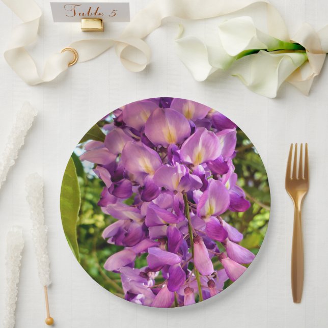 Prato De Papel Wisteria Bloom Paper Plate (Casamento)