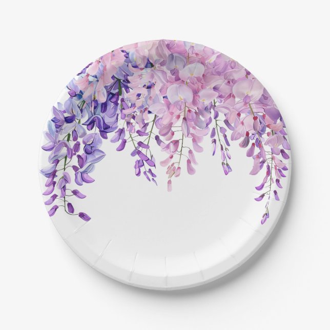 Prato De Papel Wisteria Rosa Lilás (Frente)