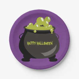 Prato De Papel Witold Cauldron Green Potion Halloween Kids Party