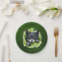 Prato De Papel Wolf cub in the green: