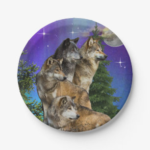 Prato De Papel Wolf e Moon