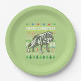Prato De Papel Wolf Ugly Christmas Sweater