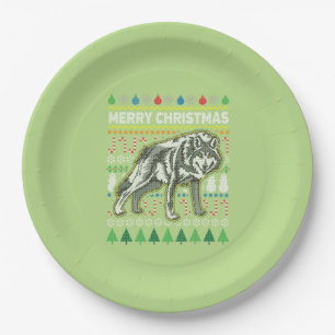 Prato De Papel Wolf Ugly Christmas Sweater