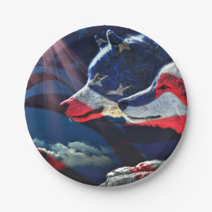 Prato De Papel Wolf Wolves Full Moon