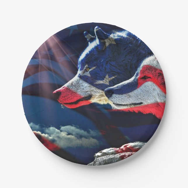 Prato De Papel Wolf Wolves Full Moon (Frente)