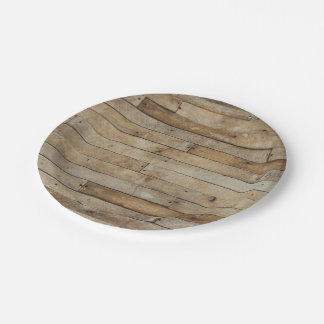 Prato De Papel Wood Look