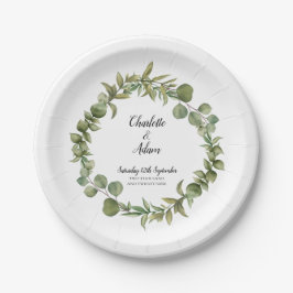 Prato De Papel Woodland Eucalyptus Greenery Casamento