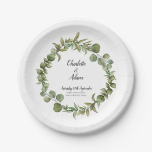 Prato De Papel Woodland Eucalyptus Greenery Casamento