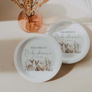 Prato De Papel Woodland Gênero Chá de fraldas neutro