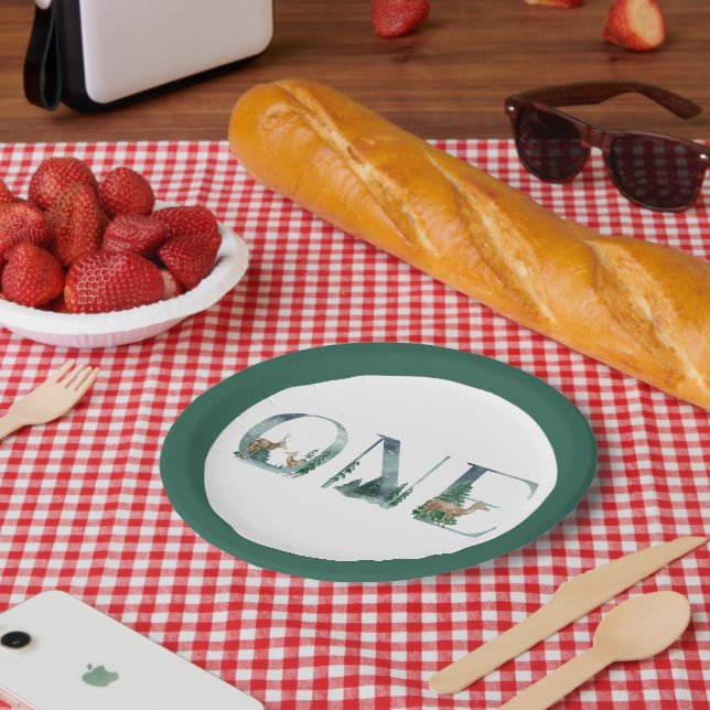 Prato De Papel Woodland Winter ONE derland Paper Plates (Piquenique)