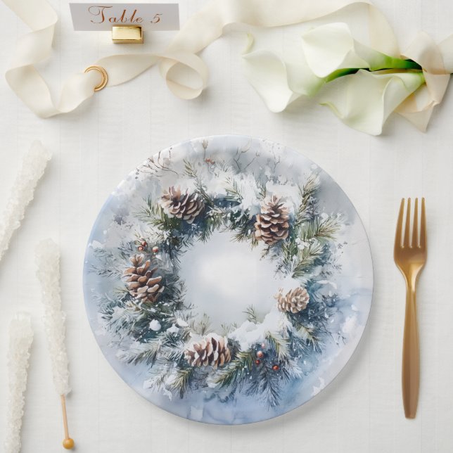 Prato De Papel Wreath (Casamento)