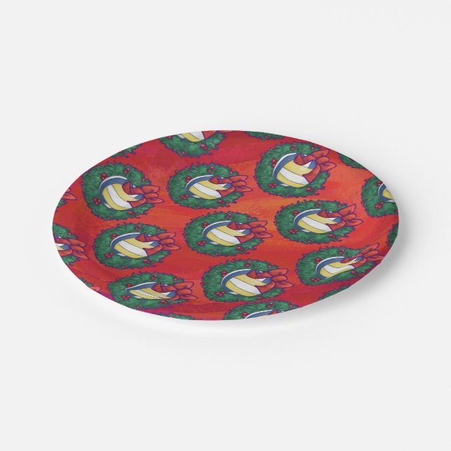 Prato De Papel Wreath de Voleibol (Inclinado)