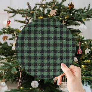 Prato De Papel Xadrez de Búfalo Natal Preto Verde