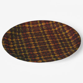 Prato De Papel Xadrez deformada suja com ferrugem ou tons lenhoso