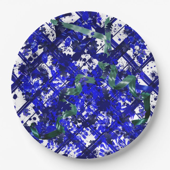 Prato De Papel Xadrez espalhada (Frente)