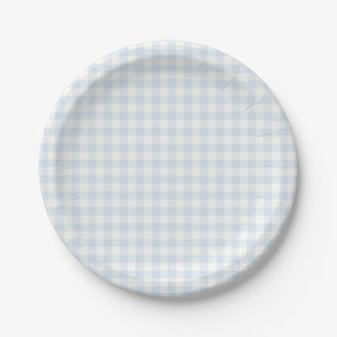 Prato De Papel Xadrez Inglês Primavera Azul Pó