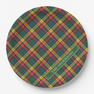 Prato De Papel Xadrez Personalizada Clan Buchanan Tartan