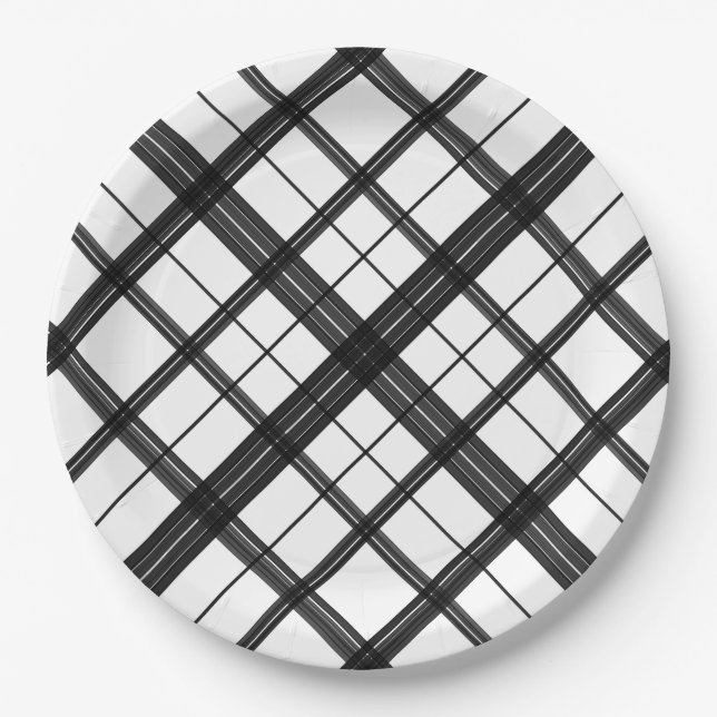 Prato De Papel Xadrez preta (angular) nº 2 (Frente)