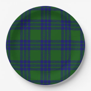 Prato De Papel Xadrez verde-azul-Montgomery tartan