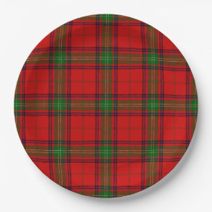 Prato De Papel xadrez vermelho e verde do tartan Seton