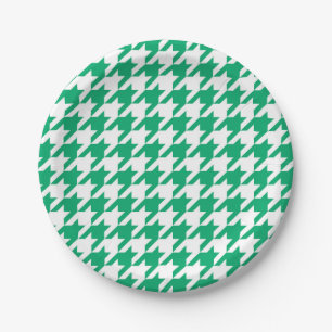 Prato De Papel Xadrez Vichy Verde Branco