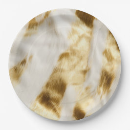 Prato De Papel Xic Glam Dourado White Cowhide Western