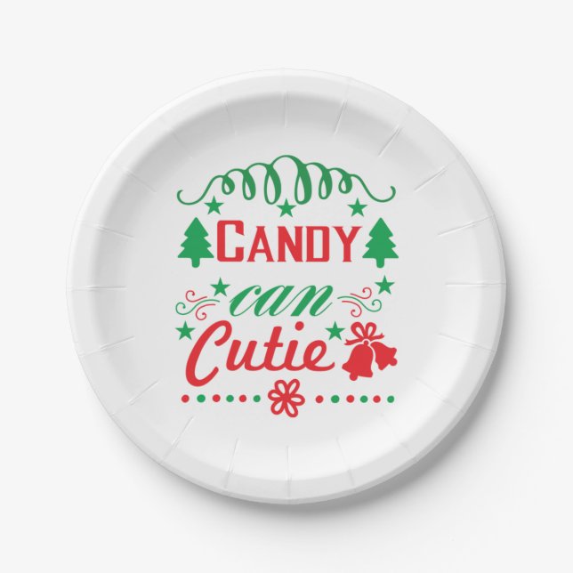 Prato De Papel Xmas Art Candy Can Cutie (Frente)