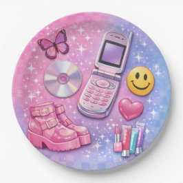 Prato De Papel Y2K 2000's Party Plate