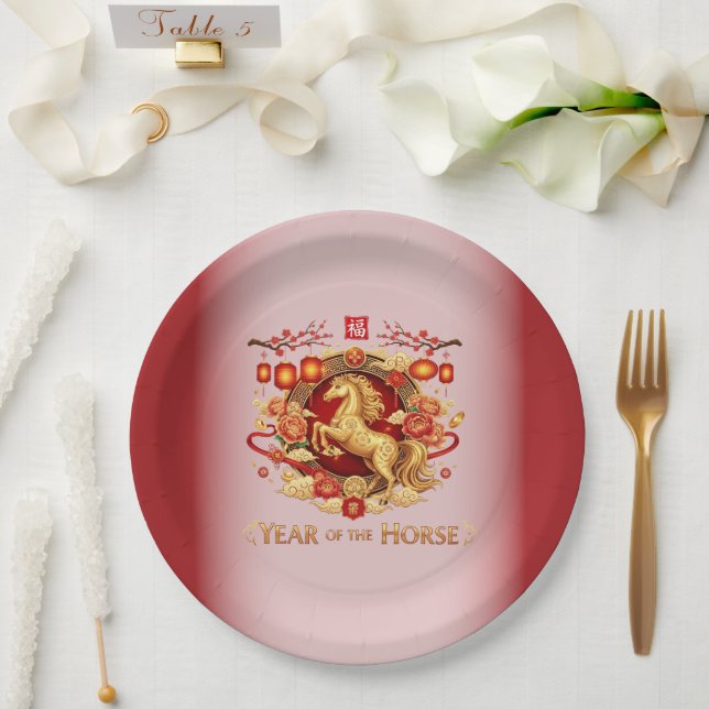 Prato De Papel Year of the Horse New Years Eve Party (Casamento)